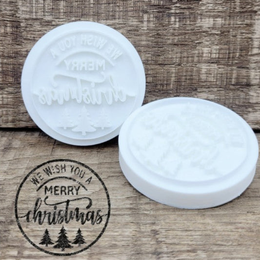 We wish you a Merry Christmas soap stamp holiday trees