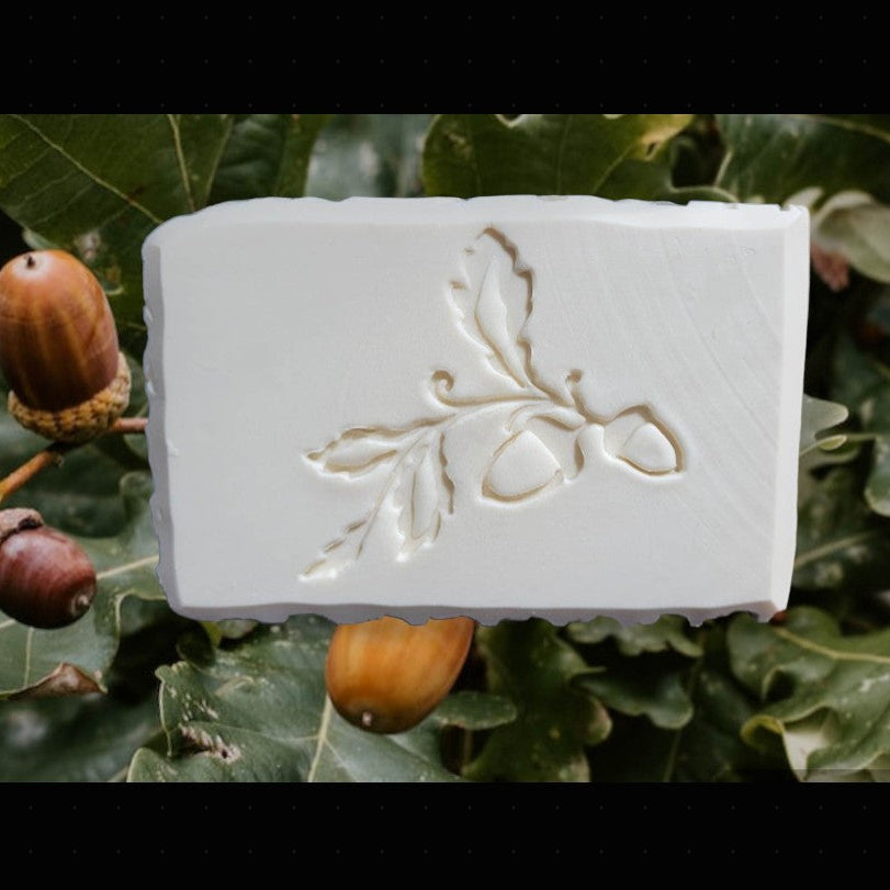 Acorns Fall Oak soap stamp handmade soap bar Lil Swatara
