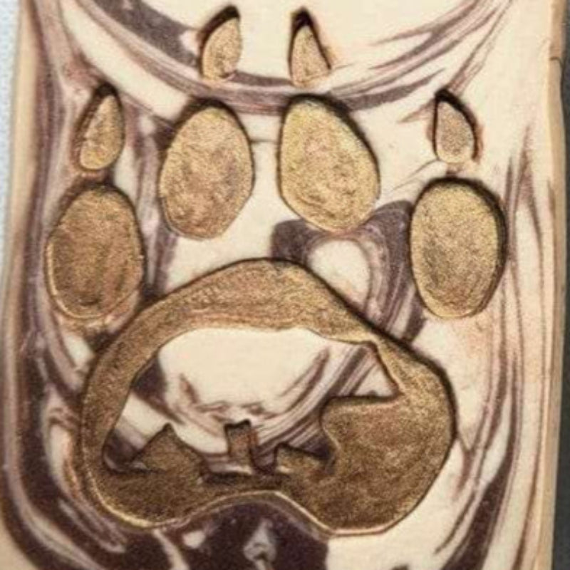 Bear in Paw soap stamp handmade soap bar Lil Swatara