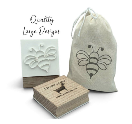 Bee nature honeybee soap stamp for garden and farmhouse soaps