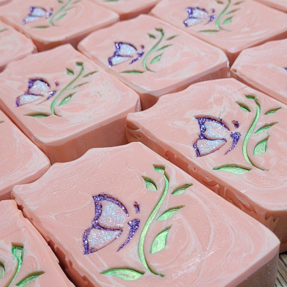 Butterfly Vine Weddings Showers soap stamp handmade soap bar Lil Swatara