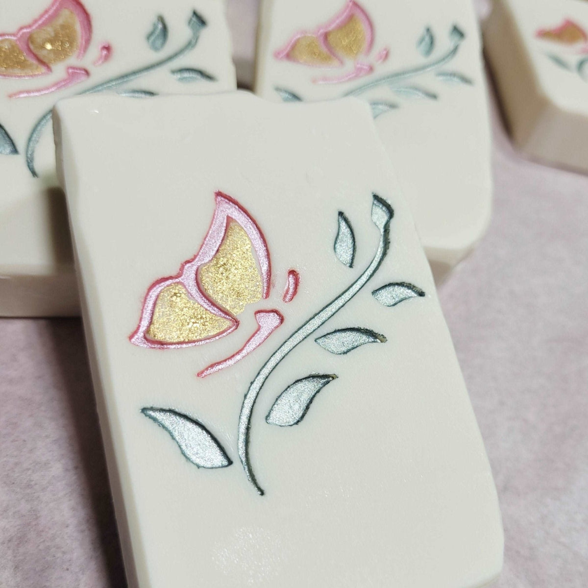 Butterfly Vine flower Weddings Showers soap stamp handmade soap bar Lil Swatara