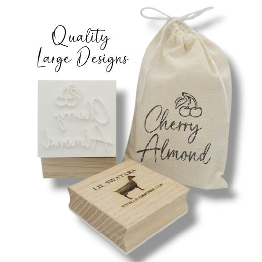 Cherry almond fruit nuts soap stamp handmade soap bar Lil Swatara