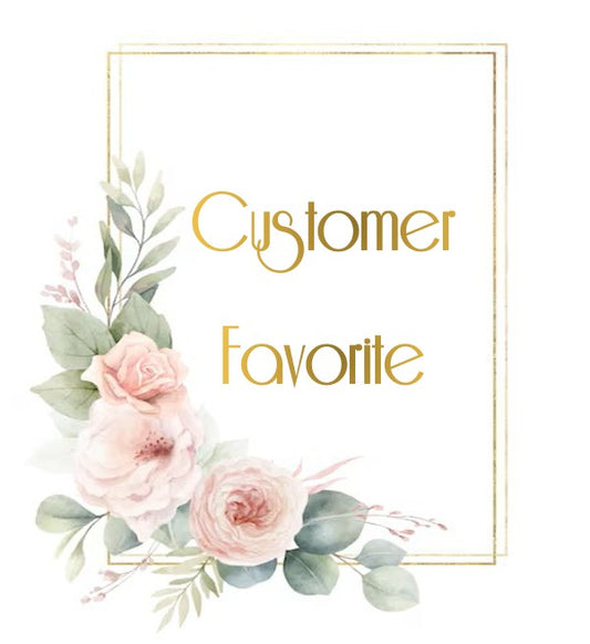 Floral design with 'Customer Favorite' text on a white background
