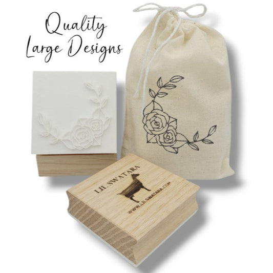 Large beautiful roses stamp with greens great for weddings showers and just beautiful on any soap! Lil swatara