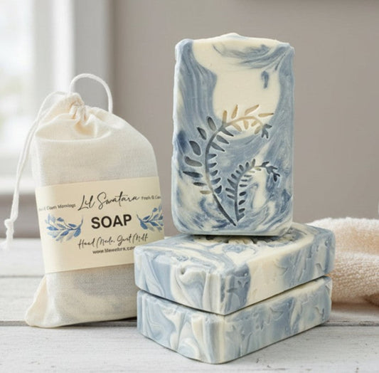 Fresh Clean Mornings goat milk tallow soap bar – XL 6oz bright clean airy handmade soap – Lil Swatara Soap