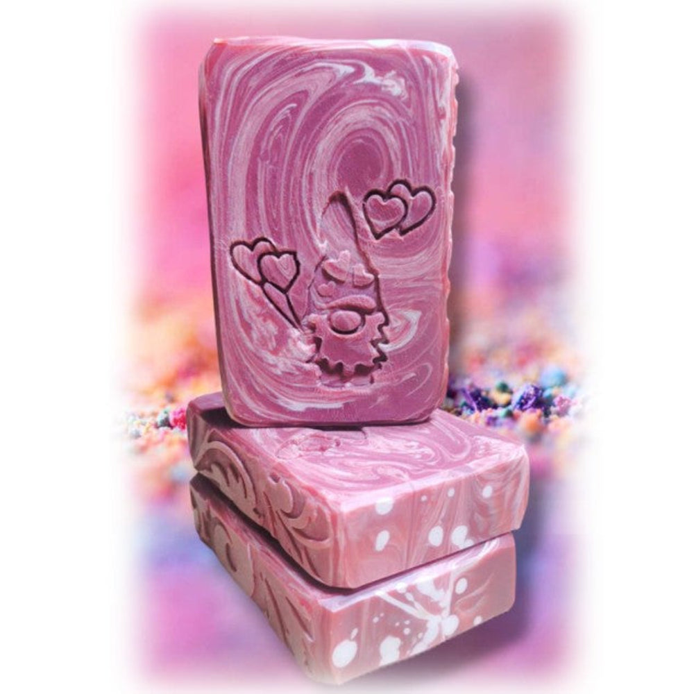 Gnome hearts soap stamp handmade soap bar Lil Swatara