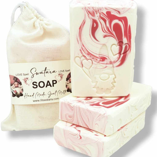 Gnome hearts Valentins soap stamp handmade soap bar Lil Swatara