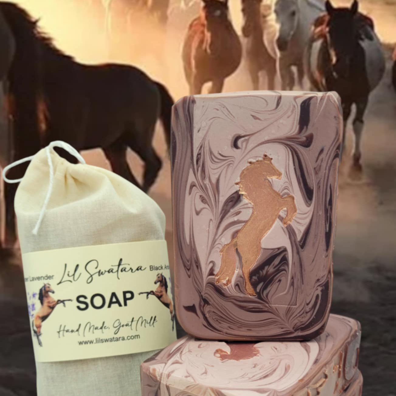 Horse Jumping soap stamp handmade soap bar Lil Swatara