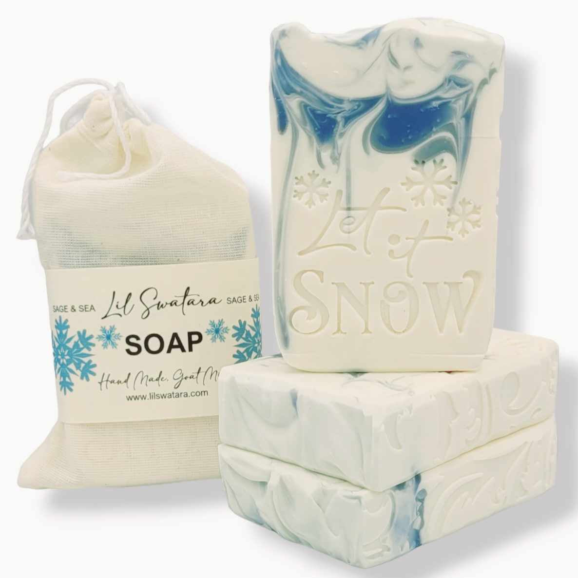 Let It Snow Christmas Holiday Winter snowflakesSoap Stamp - Lil Swatara