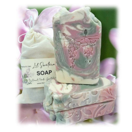 Lilac wisteria flower soap stamp handmade soap bar Lil Swatara
