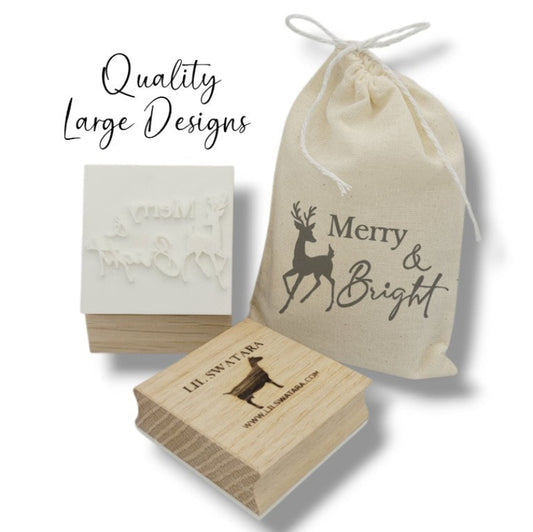 Merry & Bright Soap Stamp - Holiday Magic for Your Handmade Christmas and Winter Soaps