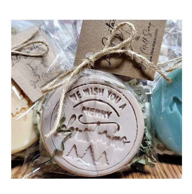 Merry Christmas mica enhanced impression handmade soap Lil Swatara holiday