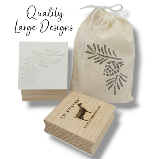 Nature Pine Cone Branch soap stamp handmade soap bar Lil Swatara