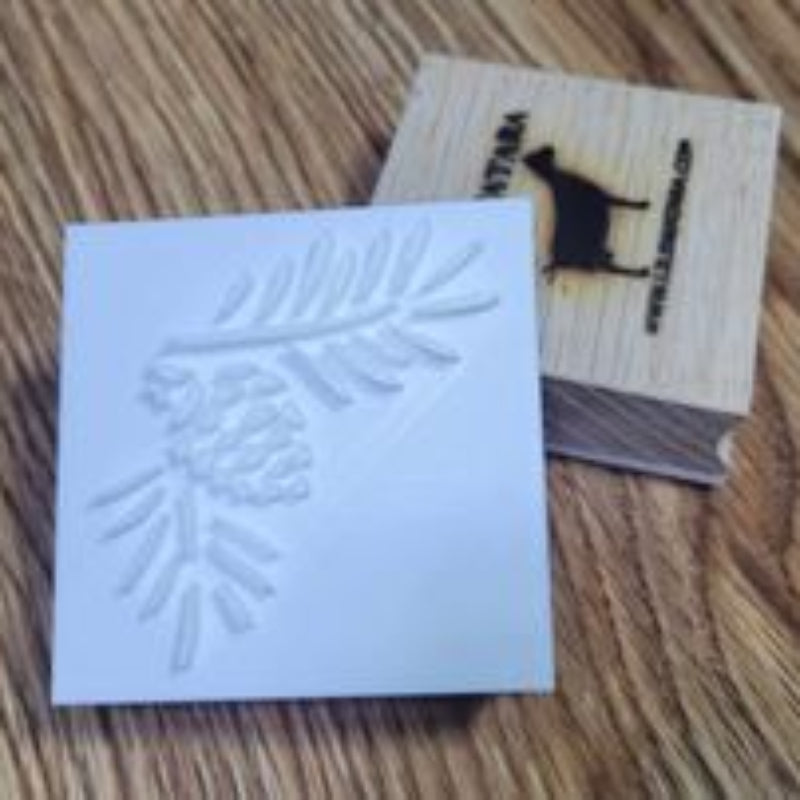 Nature Pine Cone Branch soap stamp handmade soap bar Lil Swatara