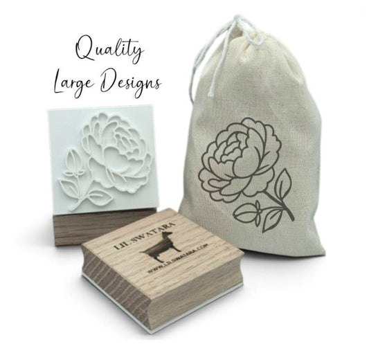 Peony floral soap stamp for elegant handmade soap designs