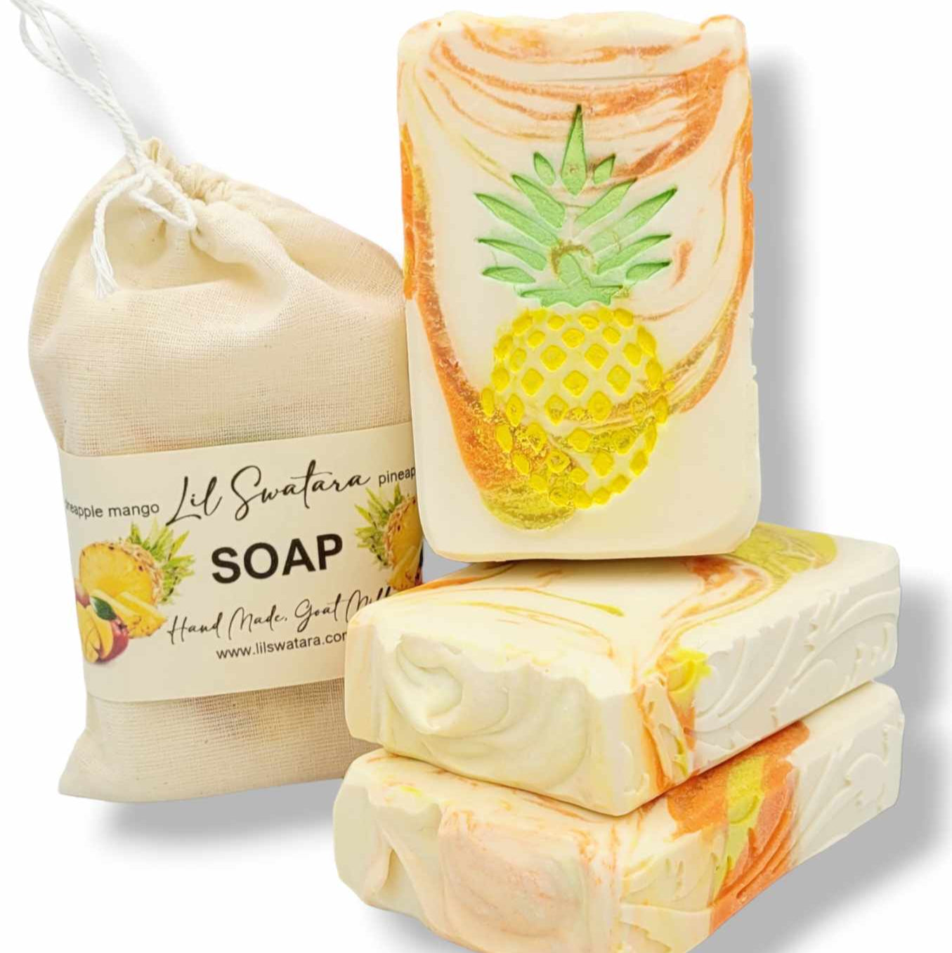 Pineapple soap stamp handmade soap bar Lil Swatara