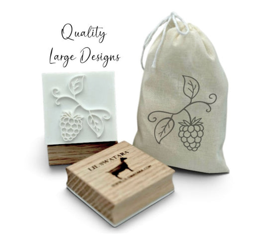 Raspberry or blackberries cluster botanical soap stamp for artisan soap making