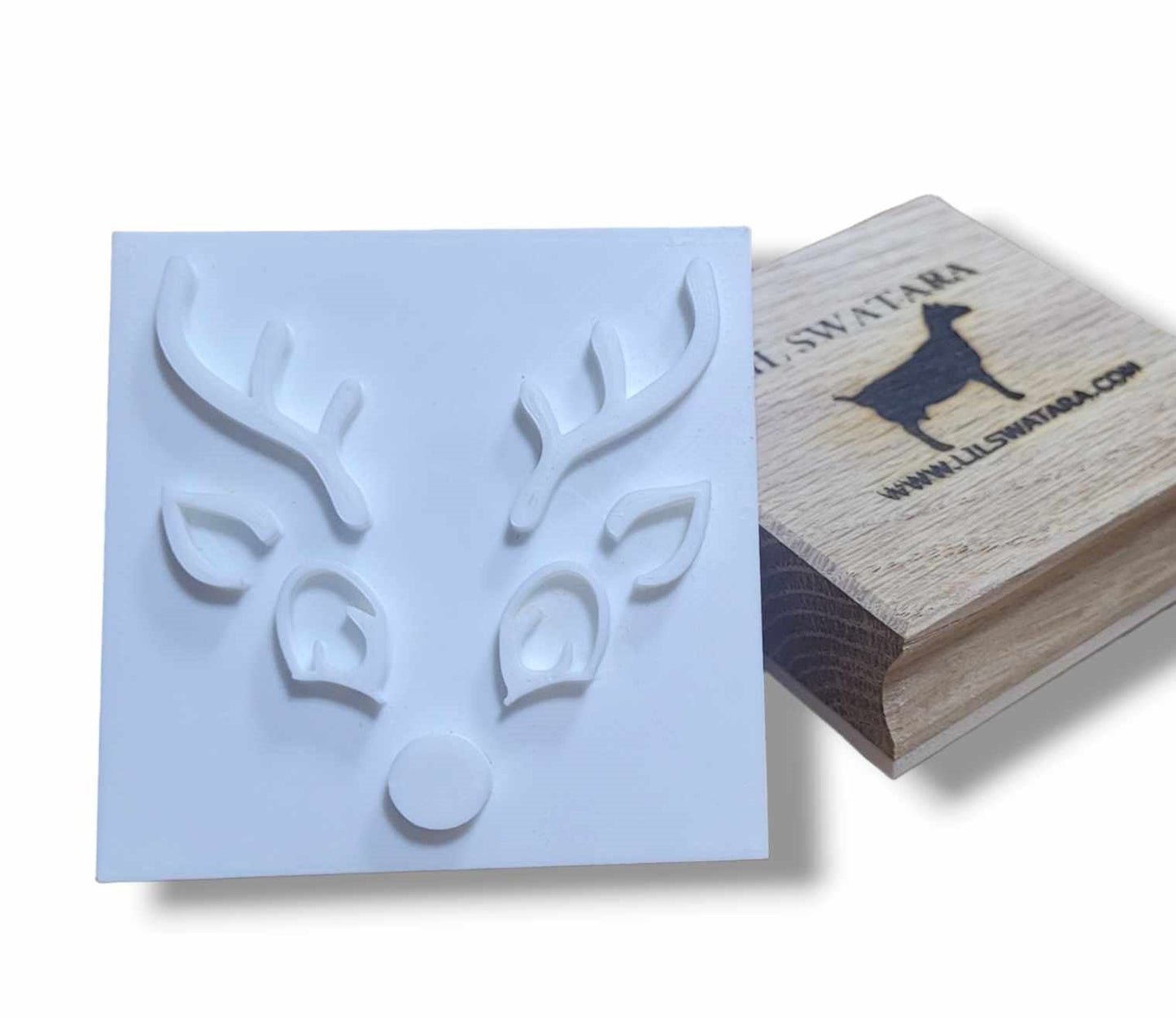 Red-Nosed Reindeer Christmas soap stamp handmade soap bar Lil Swatara
