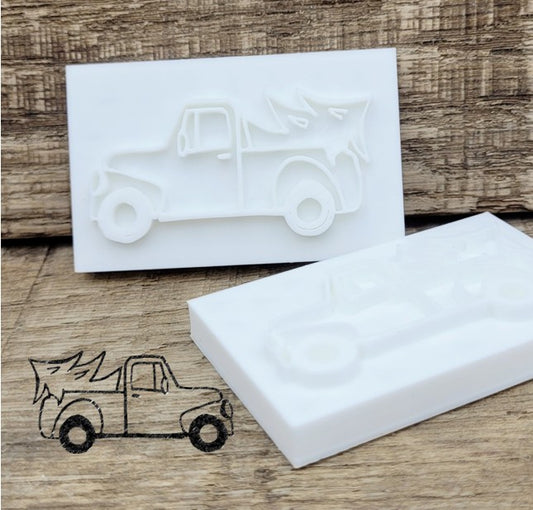 Red Truck Christmas soap stamp winter lil swatara