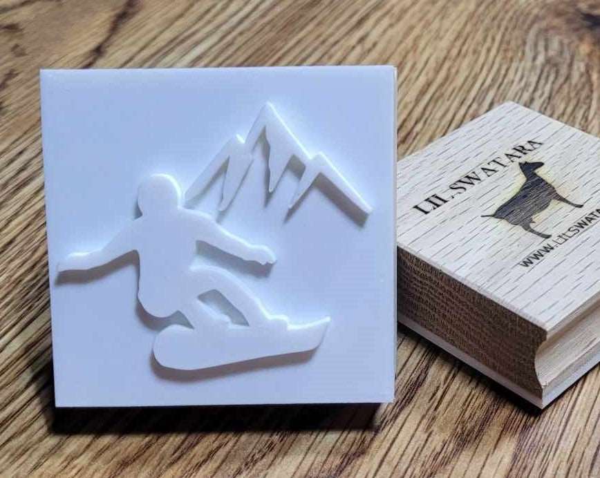 Snowboarding Mountains Soap Stamp - Lil Swatara's Rustic Designs - Lil Swatara SOAP LLC