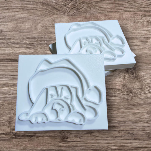 SOAP STAMP Christmas Puppy Santa Hat - Christmas Magic for Your Handmade Soaps Transform your Christmas soap creations with this adorable puppy soap stamp!