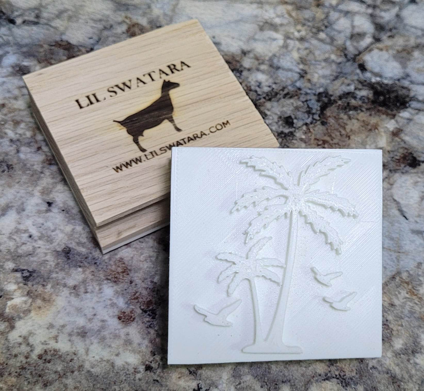 Tropical Palm Trees Beach scene Soap Stamp - Lil Swatara's Rustic Designs - Lil Swatara SOAP LLC