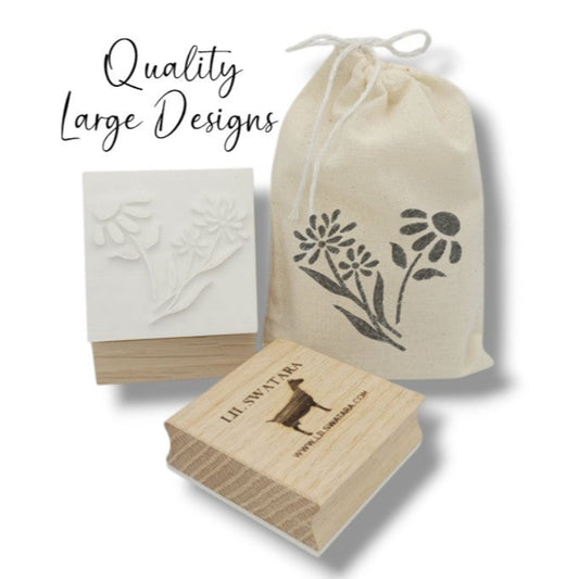 Wildflowers Soap Stamp, Large design spring fall lil swatara soap