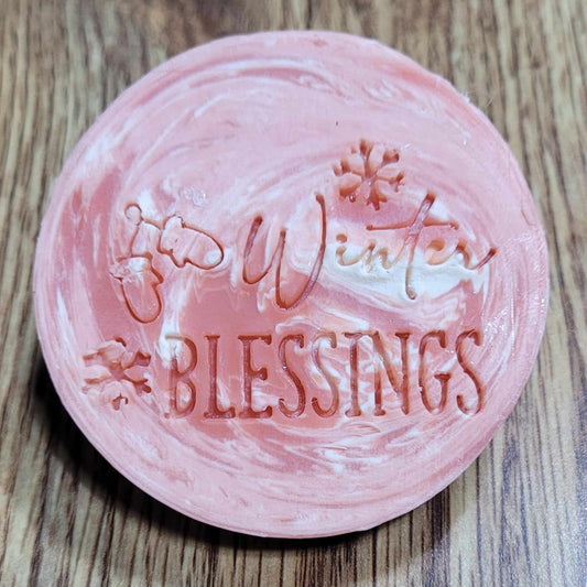 Winter blessings soap stamp impression handmade soap bar Lil Swatara winter design