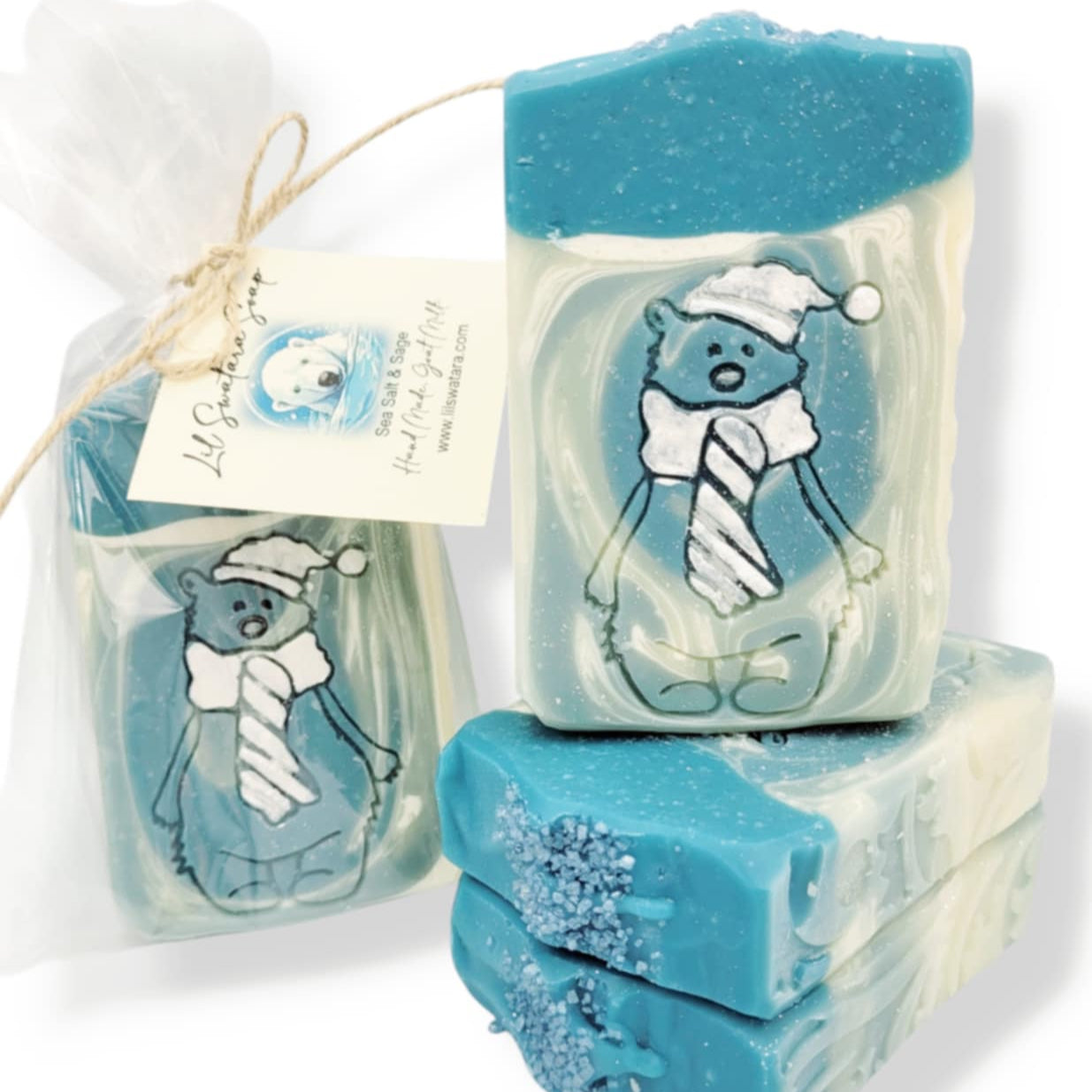 Winter Polar Bear Christmas Holiday soap stamp handmade soap bar Lil Swatara