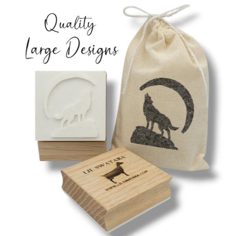 wolf moon animal wildlife soap stamp Lil Swatra