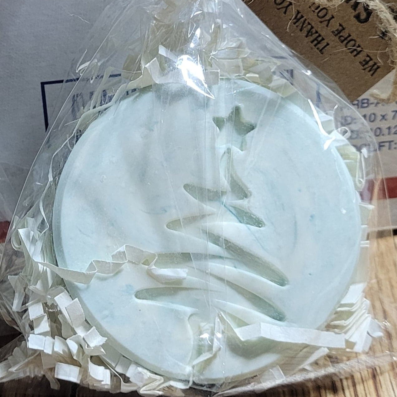 Ziggy Christmas tree soap stamp impression on handmade soap bar Lil Swatara whimsical holiday design