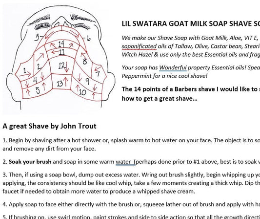 Creamy goat milk and tallow shave soap with spearmint. Includes discs, mug, and brush. Handmade, razor-friendly, and gift-ready Natural