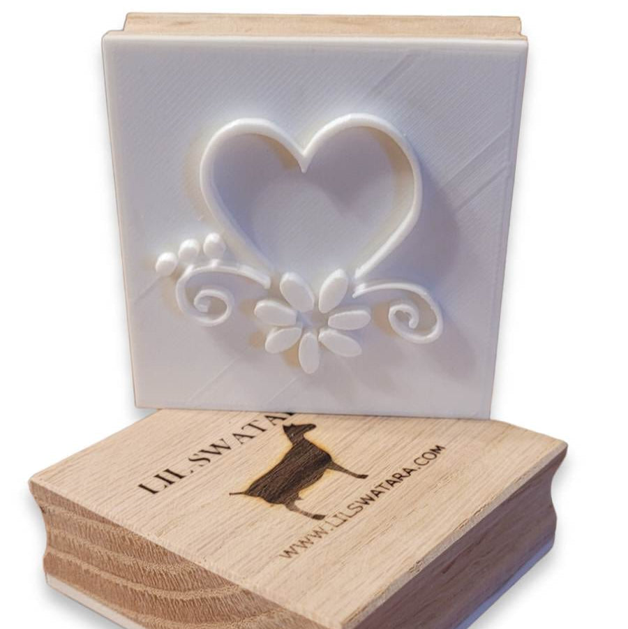 Heart flowers valentine soap stamp handmade soap bar Lil Swatara
