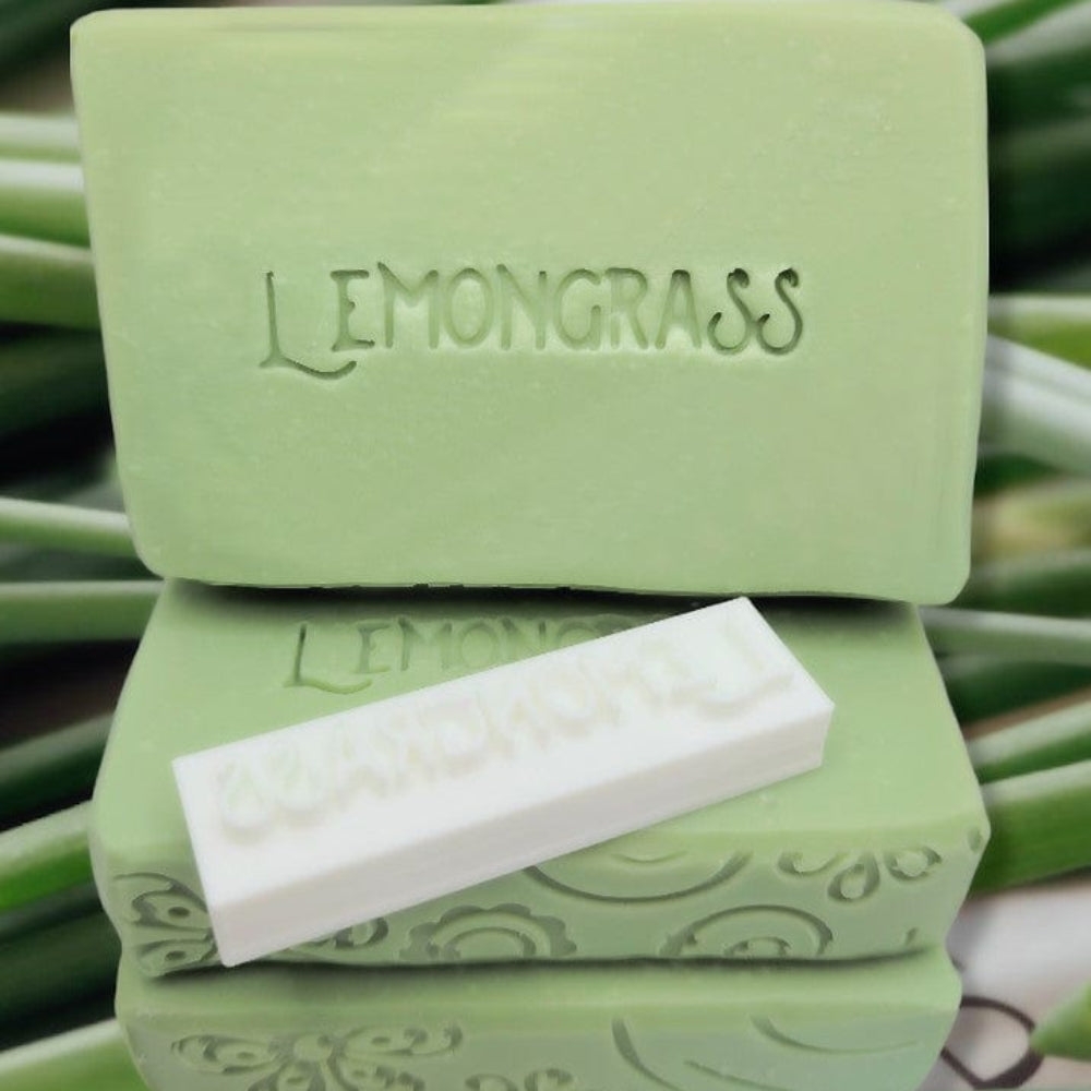 Lemongrass herb soap stamp handmade soap bar Lil Swatara