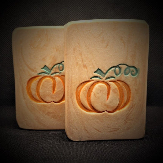Pumpkin Fall soap stamp handmade soap bar Lil Swatara