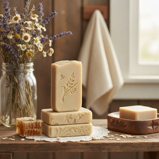 gentle oatmeal milk honey goat milk tallow soap for sensitive skin non drying