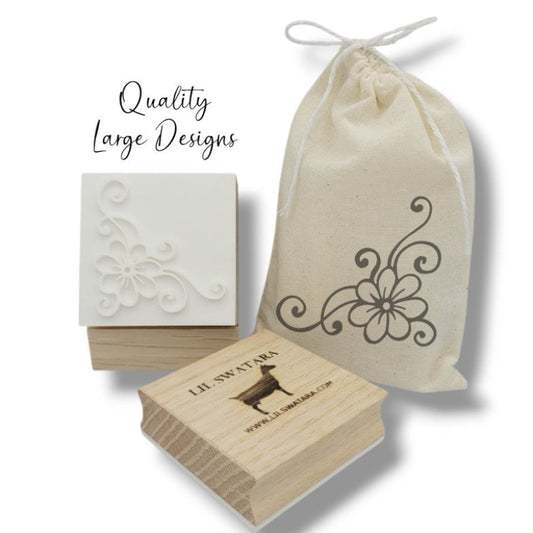 Flower swirls decorative soap stamp handmade soap bar Lil Swatara