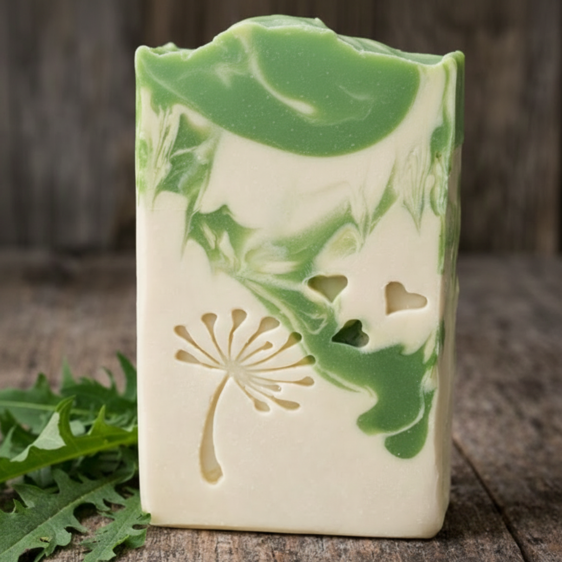 LARGE SOAP STAMP – Dandelion Hearts Botanical Garden Design creates LARGE, crisp impressions featuring a whimsical dandelion releasing heart shaped seeds, perfect for botanical artisan soaps, garden inspired gifting, romantic spring batches, and nature lover collections.