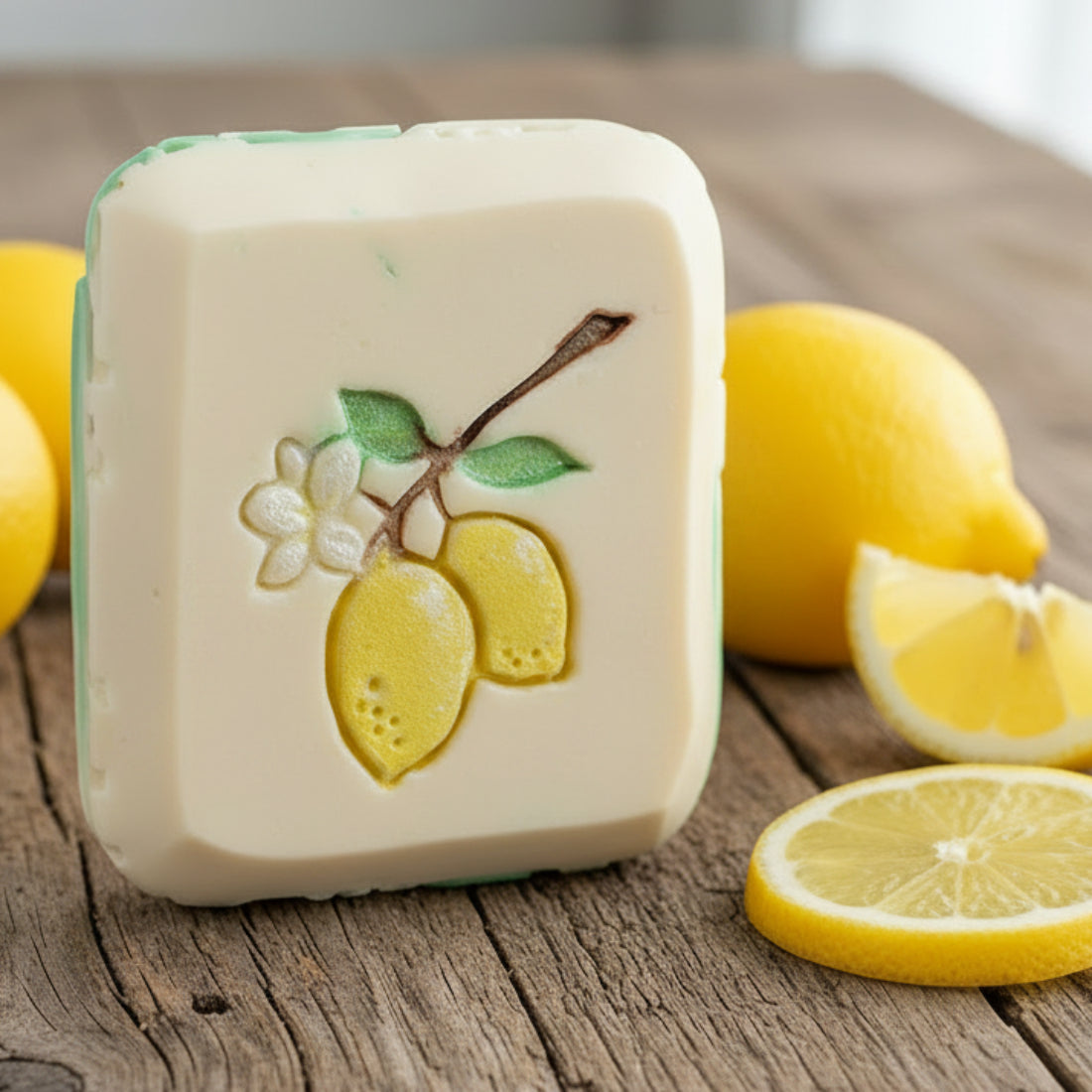 LARGE SOAP STAMP – Lemons Citrus Fruit Kitchen Orchard Design creates LARGE, crisp impressions featuring bright lemons, perfect for citrus artisan soaps, kitchen themed batches, summer market displays, orchard inspired gifting, and cheerful handmade collections.