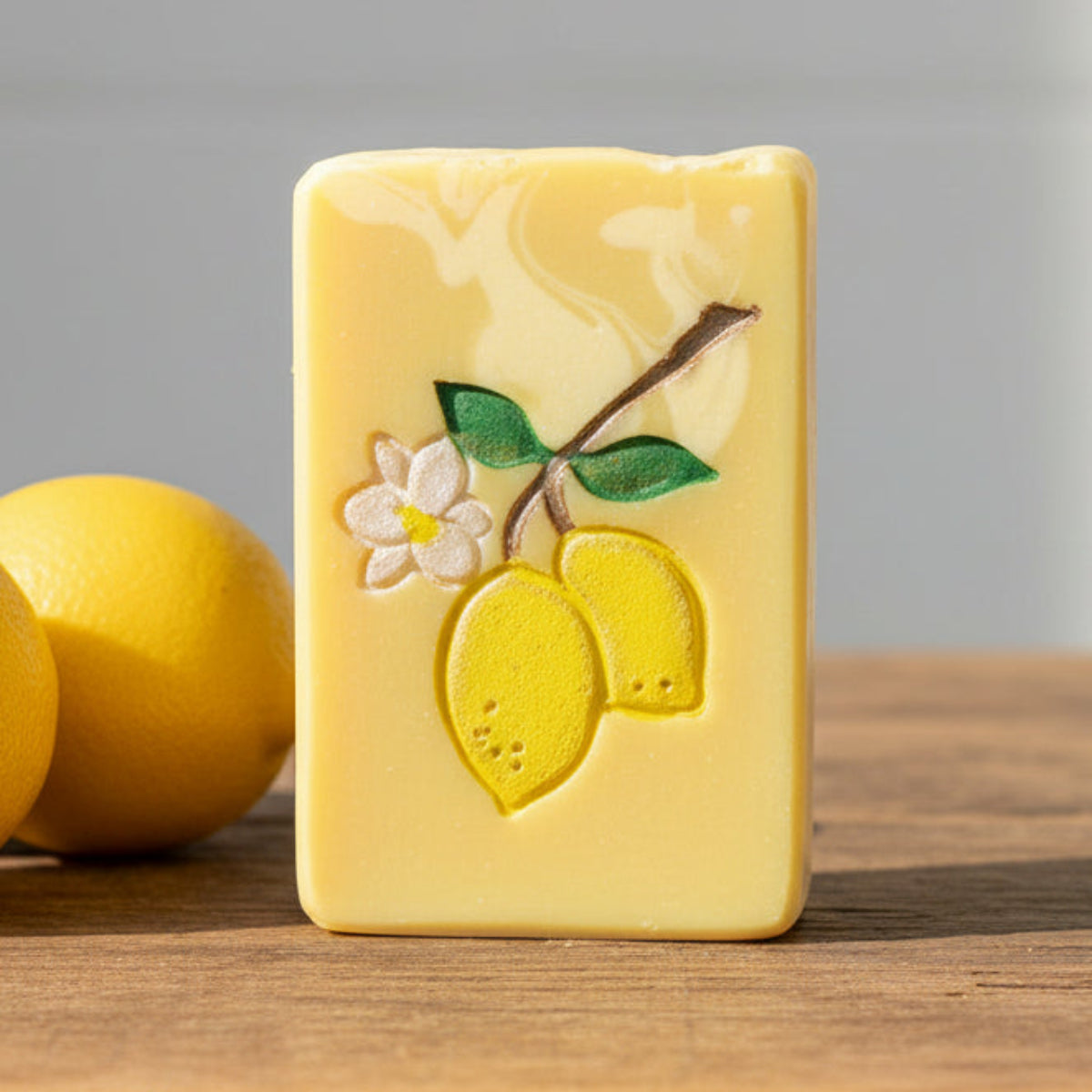 LARGE SOAP STAMP – Lemons Citrus Fruit Kitchen Orchard Design creates LARGE, crisp impressions featuring bright lemons, perfect for citrus artisan soaps, kitchen themed batches, summer market displays, orchard inspired gifting, and cheerful handmade collections.