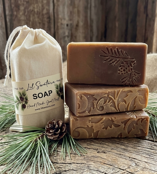 Pine tar goat milk tallow soap made for great skin properties in pa