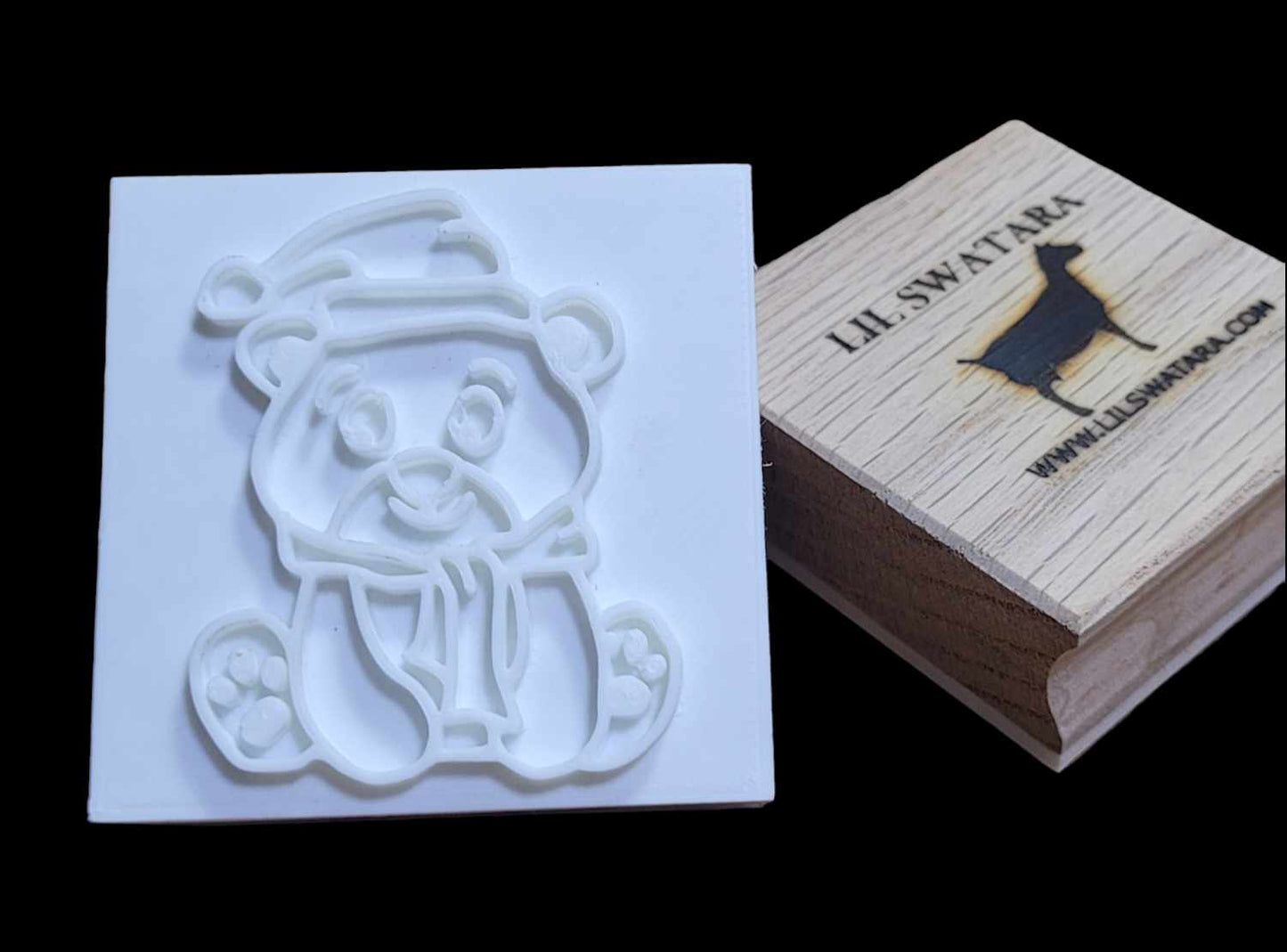 Bear Hat Scarf Winter Christmas Soap Stamp - Lil Swatara