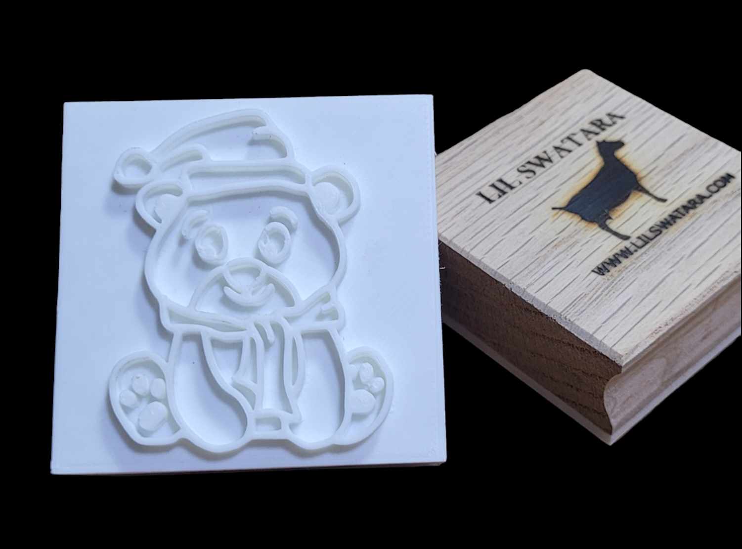 Bear Hat Scarf Winter Christmas Soap Stamp - Lil Swatara