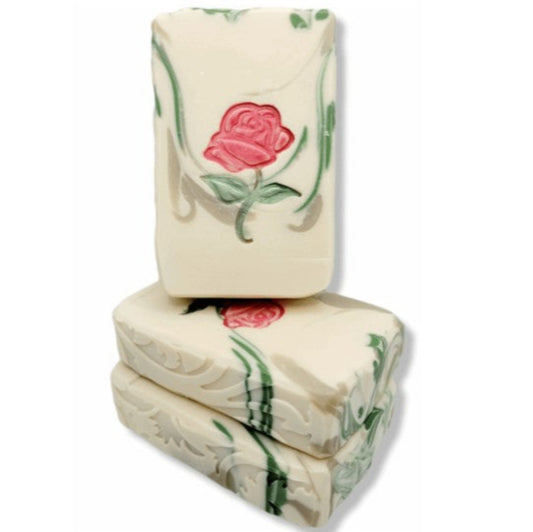 Beautiful rose flower soap stamp handmade soap bar Lil Swatara