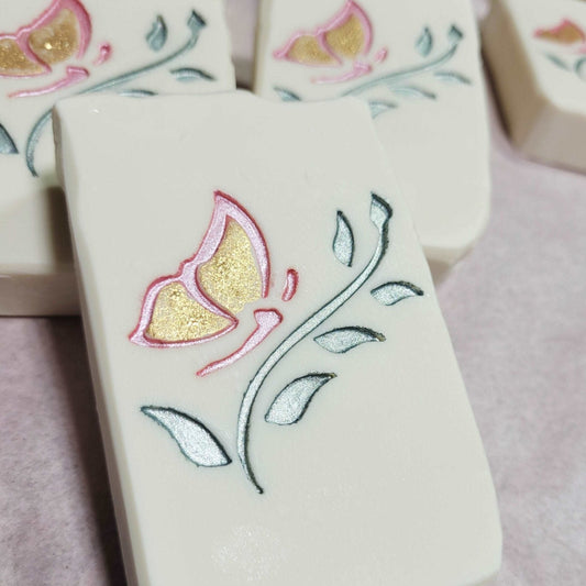Butterfly Vine flower Weddings Showers soap stamp handmade soap bar Lil Swatara
