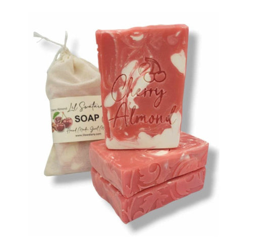 Cherry almond fruit nuts soap stamp handmade soap bar Lil Swatara