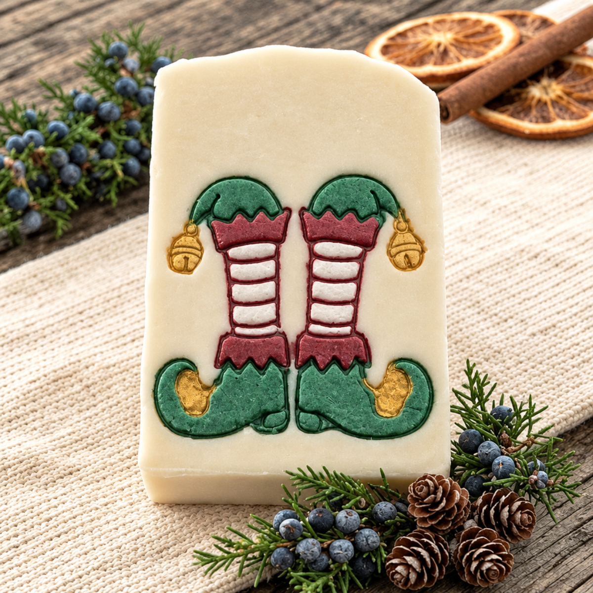 Christmas elf boots soap stamp for holiday crafting and soap making