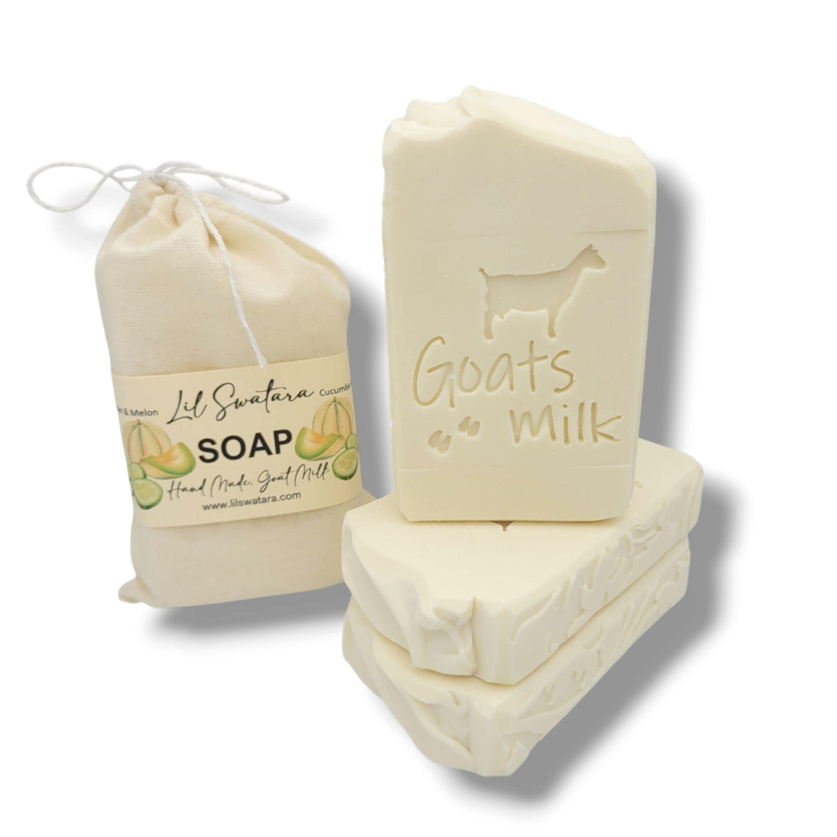 Cucumber Melon Goat Milk Soap 6oz Bar Refreshing Summer Blend - Lil Swatara Soap