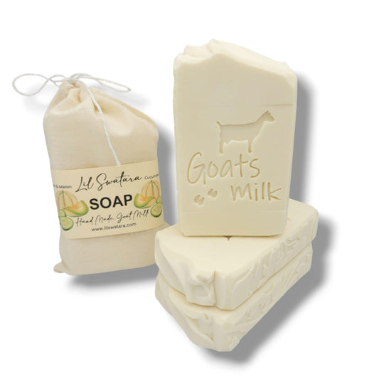 Cucumber Melon Goat Milk Soap 6oz Bar Refreshing Summer Blend - Lil Swatara Soap